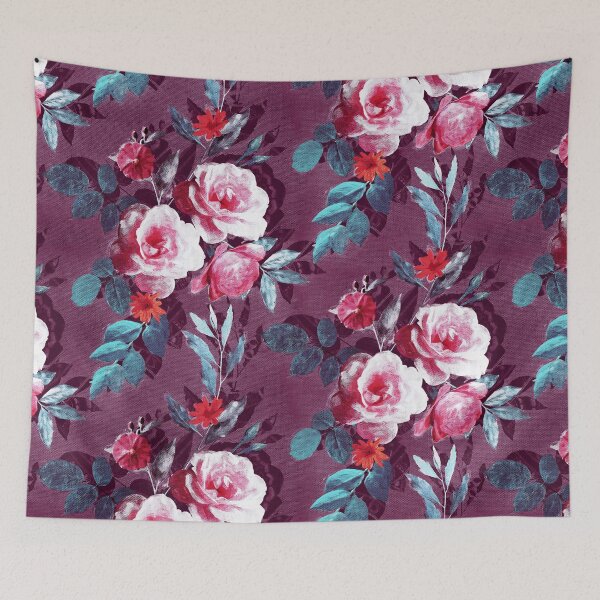 Item preview, Retro Rose Chintz in Magenta and Plum designed and sold by micklyn.