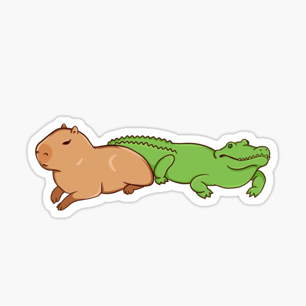 Artikel-Vorschau von Wasserschwein mit einem Krokodil, designt und verkauft von manydoodles.