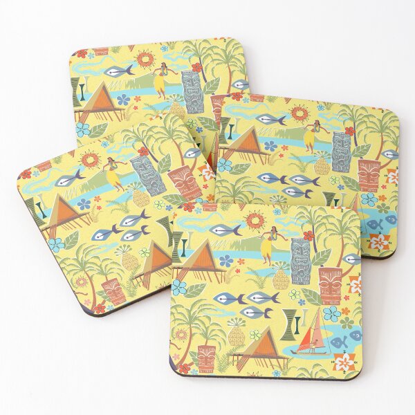 Item preview, Mid Century Hawaiian Vacation with Tikis and Hula Girls designed and sold by vinpauld.