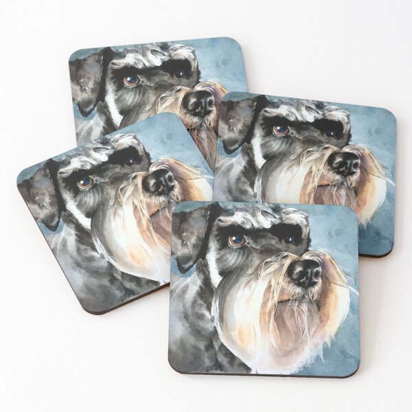 Item preview, Otto the Miniature Schnauzer, watercolour designed and sold by ArtfulDogster.