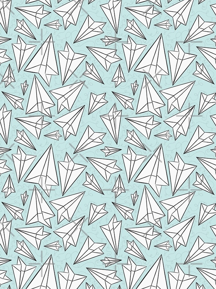Paper Airplanes Mint by beththompsonart