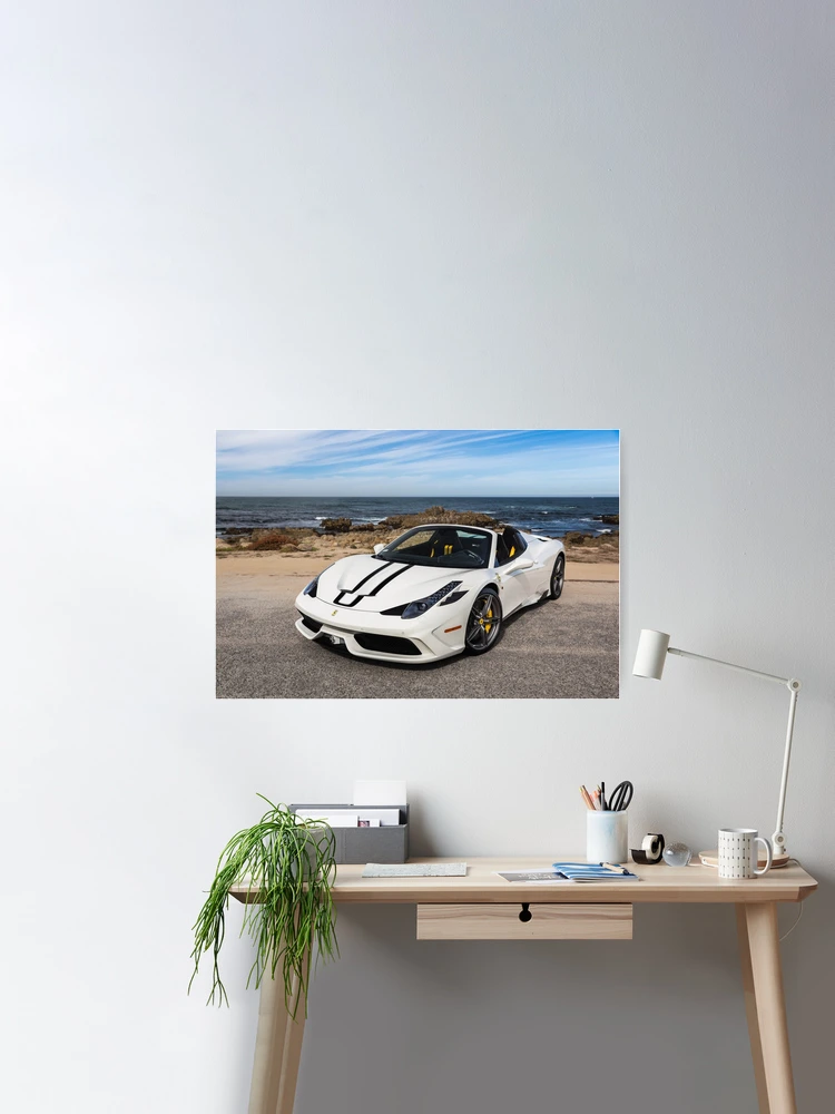 Ferrari 458 Speciale Aperta in White Poster for Sale by David Coyne