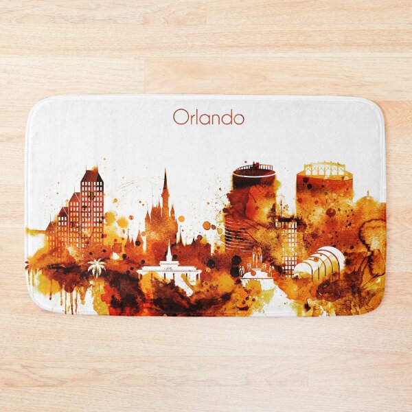 Item preview, Orlando Florida Red Yellow Skyline designed and sold by DimDom.