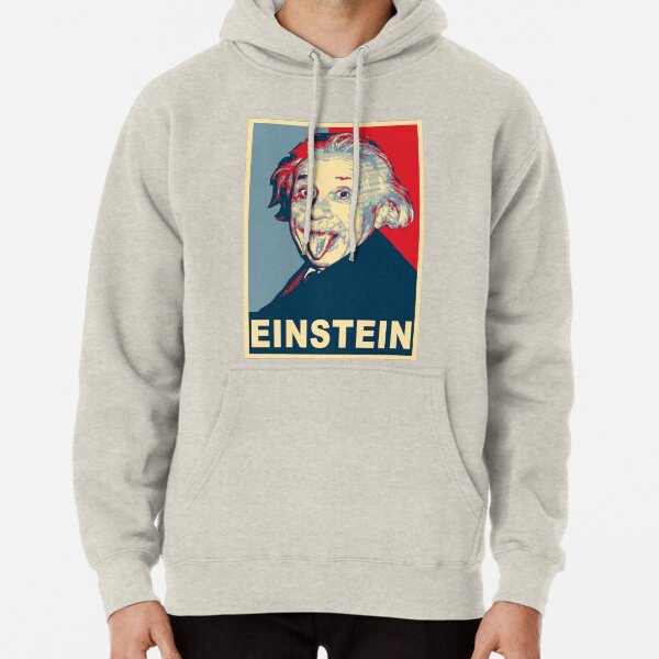 Albert Einstein Portrait pulling tongue Campaign Design Pullover Hoodie