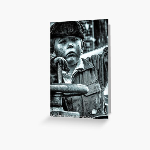 Boy on a traction engine Greeting Card
