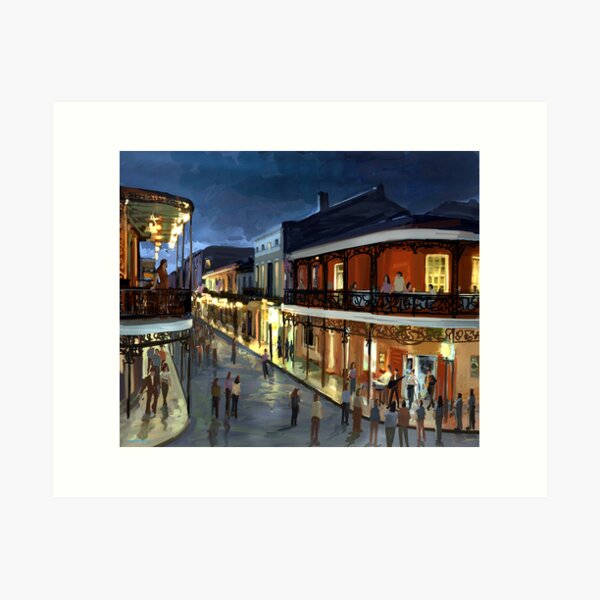 Item preview, Bourbon Street at night designed and sold by twhiteart.