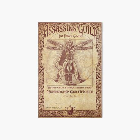 Assassins Guild - Da Vinci Clan Art Board Print