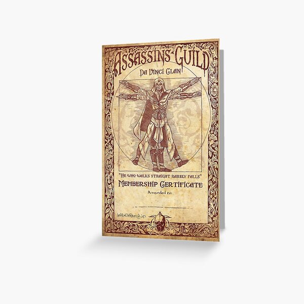 Assassins Guild - Da Vinci Clan Greeting Card