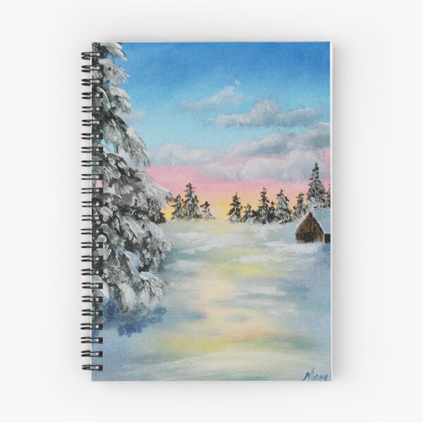 Item preview, Winter Sunset Landscape Painting designed and sold by mary hughes.