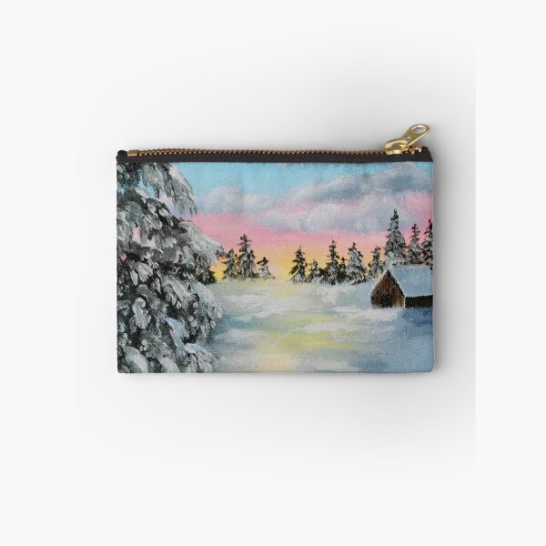 Item preview, Winter Sunset Landscape Painting designed and sold by mary hughes.