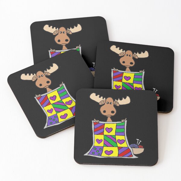 Item preview, Funny Moose Quilting Cartoon designed and sold by Nature's Fancy.