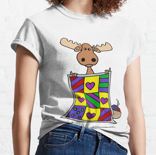 Item preview, Funny Moose Quilting Cartoon designed and sold by Nature's Fancy.