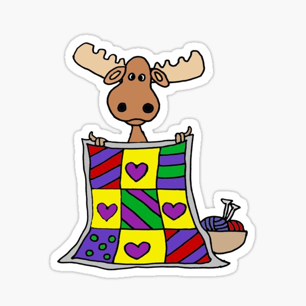 Item preview, Funny Moose Quilting Cartoon designed and sold by Nature's Fancy.