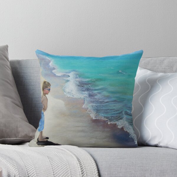 Item preview, Boy Meets Wave Seascape Beach Painting designed and sold by mary hughes.