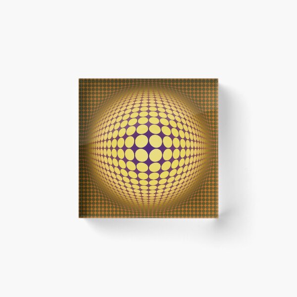 Victor Vasarely Homage 29 Acrylic Block