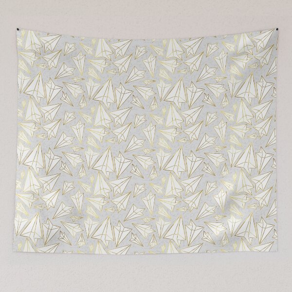 Item preview, Paper Airplanes Gold Grey designed and sold by Beth Thompson.