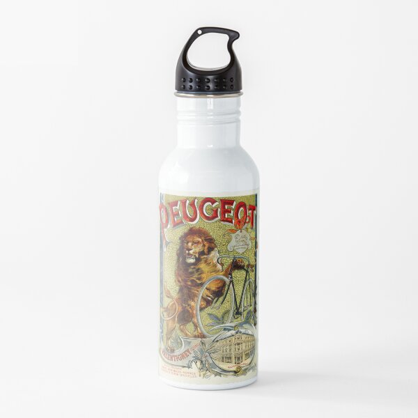 PEUGEOT: Vintage Bicycle Advertising Print Water Bottle