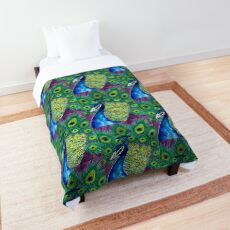 Peacock Watercolour Comforter
