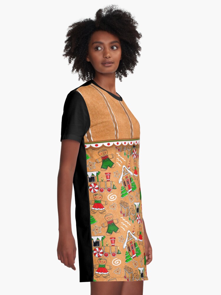 Alternate view of Holiday Gingerbread and Spice Graphic T-Shirt Dress