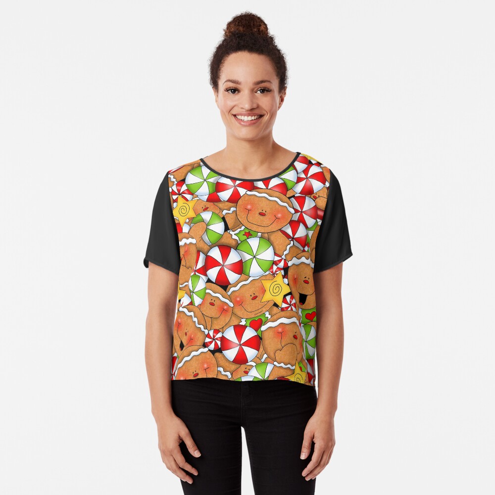 Holiday Gingerbread and Spice Chiffon Top