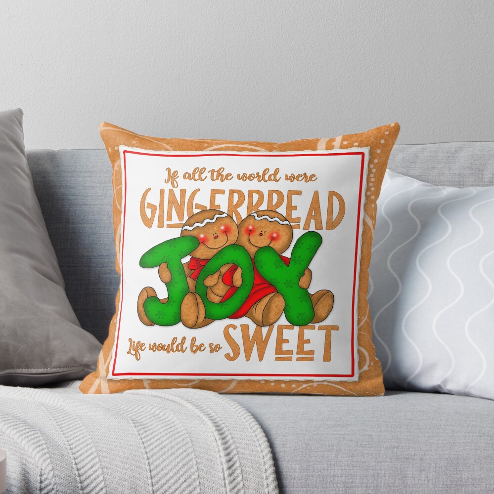 Holiday Gingerbread and Spice Throw Pillow