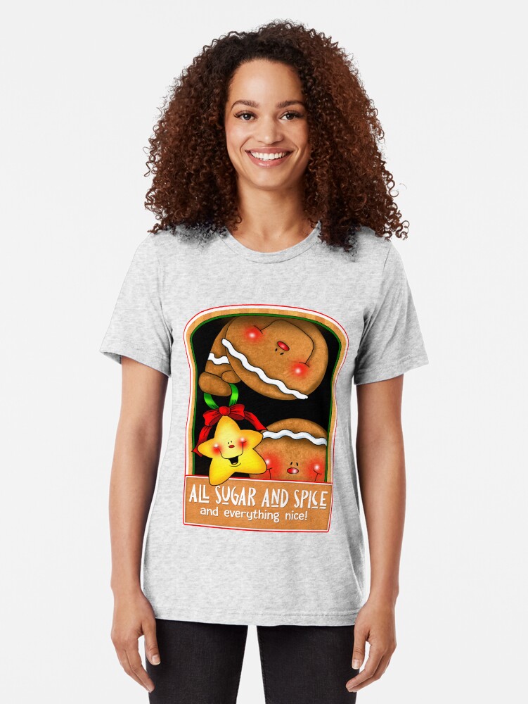 Alternate view of Holiday Gingerbread and Spice Tri-blend T-Shirt