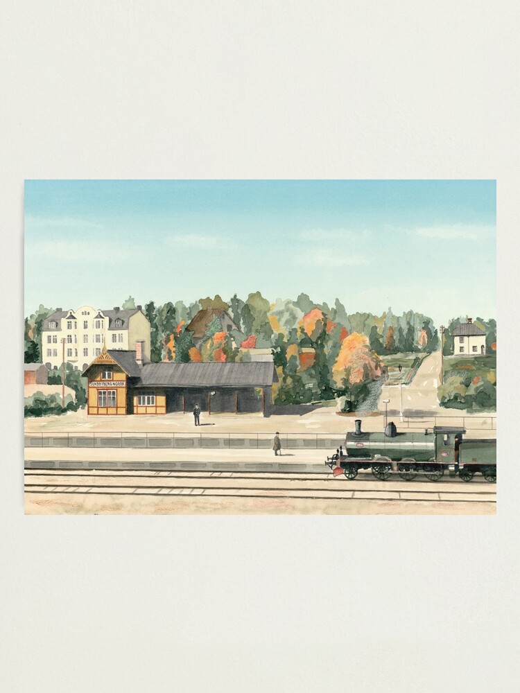 Alternate view of Sundbyberg North Railway Station, Sweden, circa 1910 Photographic Print