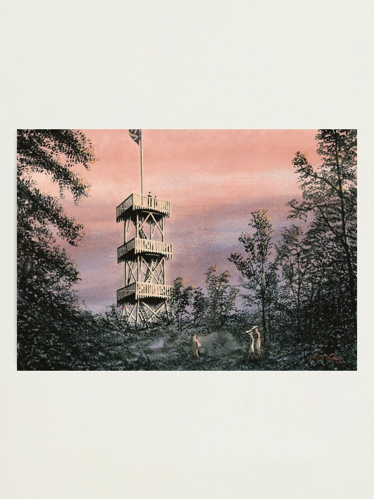 Alternate view of Duvbo Watchtower, Sundbyberg, Sweden, circa 1904 Photographic Print