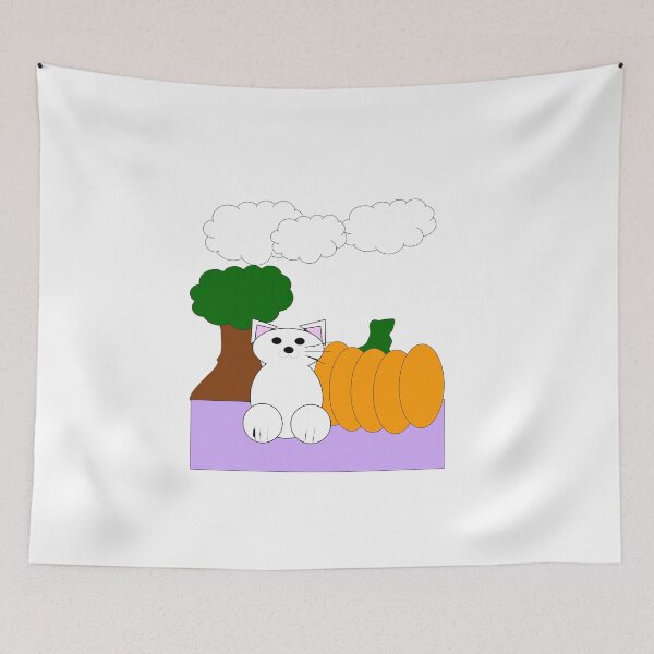 Item preview, Lindo gato con calabaza y árbol designed and sold by EmiD1.