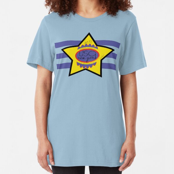 usa new york tshirt by rogers bros co Slim Fit T-Shirt