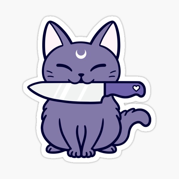 Black Knife Kitten 02 | Nikury Sticker