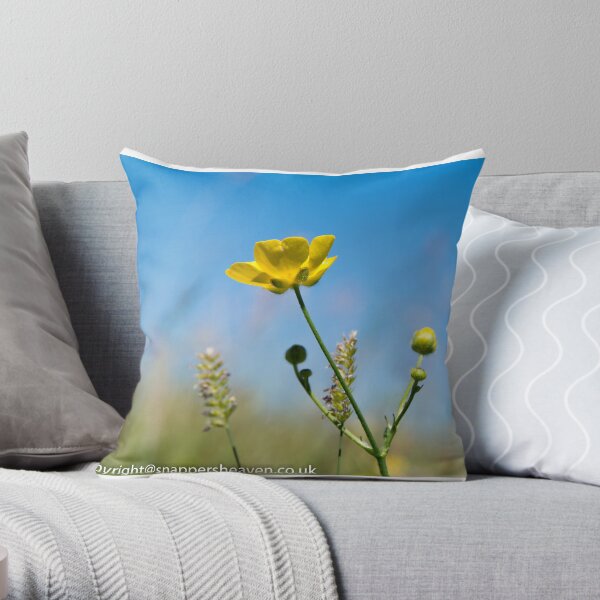 Buttercup from Meadow flower collection Throw Pillow