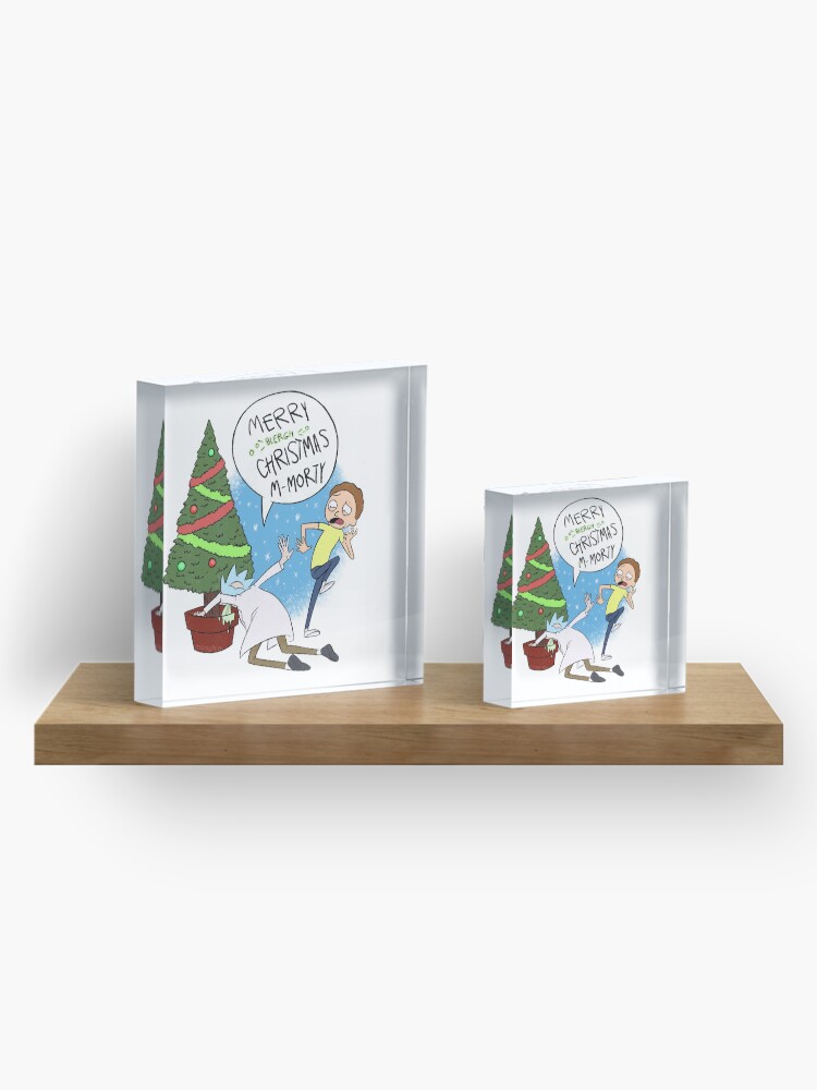 Alternate view of Rick and Morty Christmas Acrylic Block