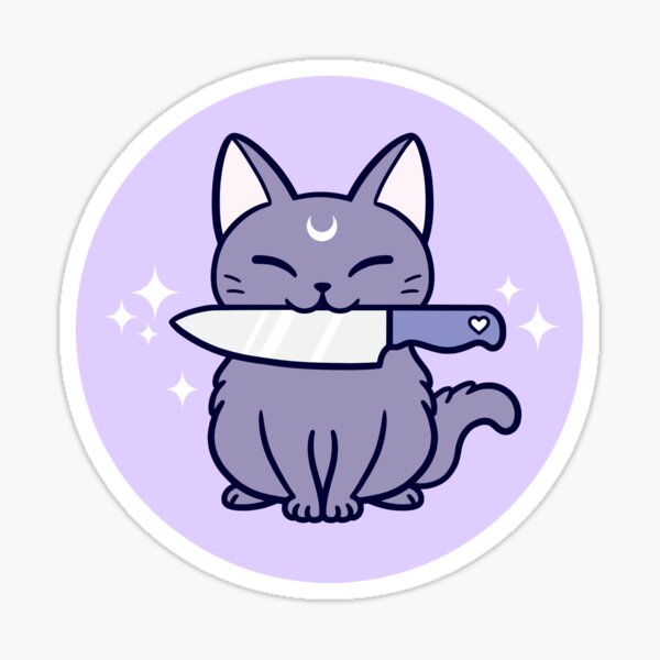 Black Knife Kitten 01 | Nikury Sticker
