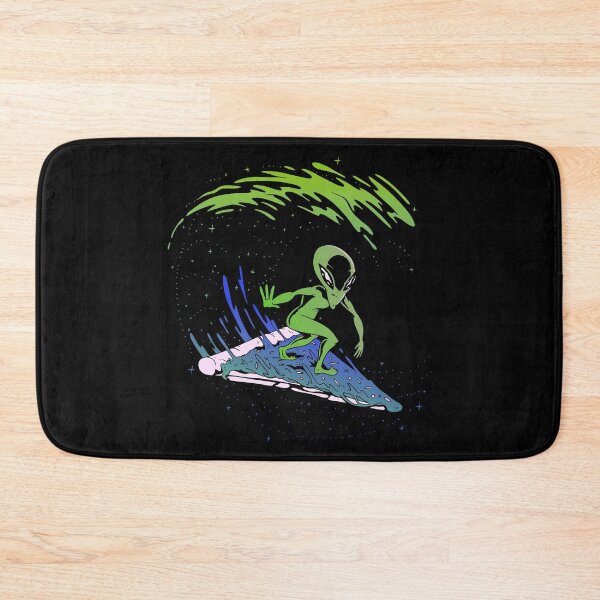Item preview, Alien surfer with pizza in space. designed and sold by emphatic.