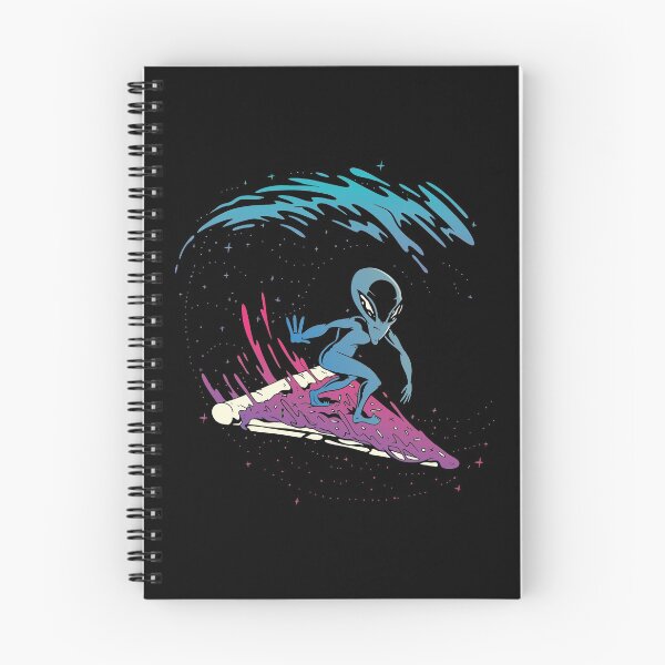 Item preview, Alien surfer with pizza in space. designed and sold by emphatic.