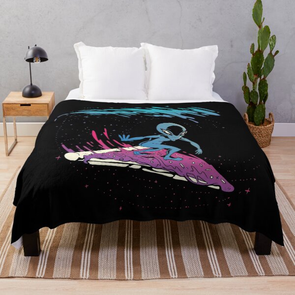 Item preview, Alien surfer with pizza in space. designed and sold by emphatic.