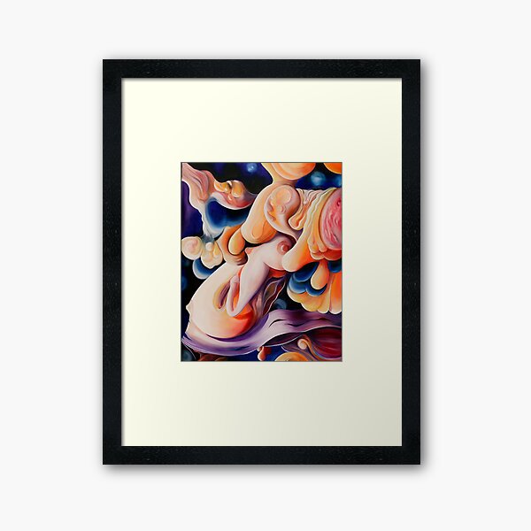 "Celebration of Procreation" - abstract expressionistic oil painting Framed Art Print
