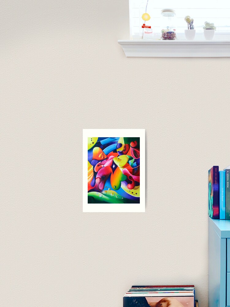 Thumbnail 2 of 3, Art Print, "Preconceptions" - colorful abstract expressionistic oil painting designed and sold by jknowles.
