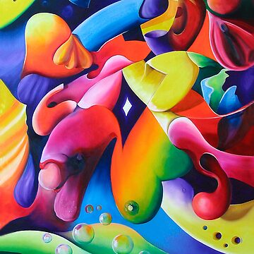 Artwork thumbnail, "Preconceptions" - colorful abstract expressionistic oil painting by James Knowles