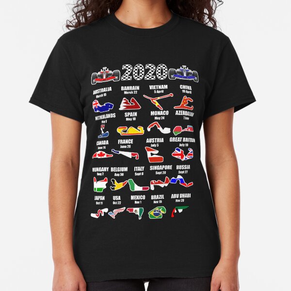 2020 F1 Motor Racing Calendar Classic T-Shirt