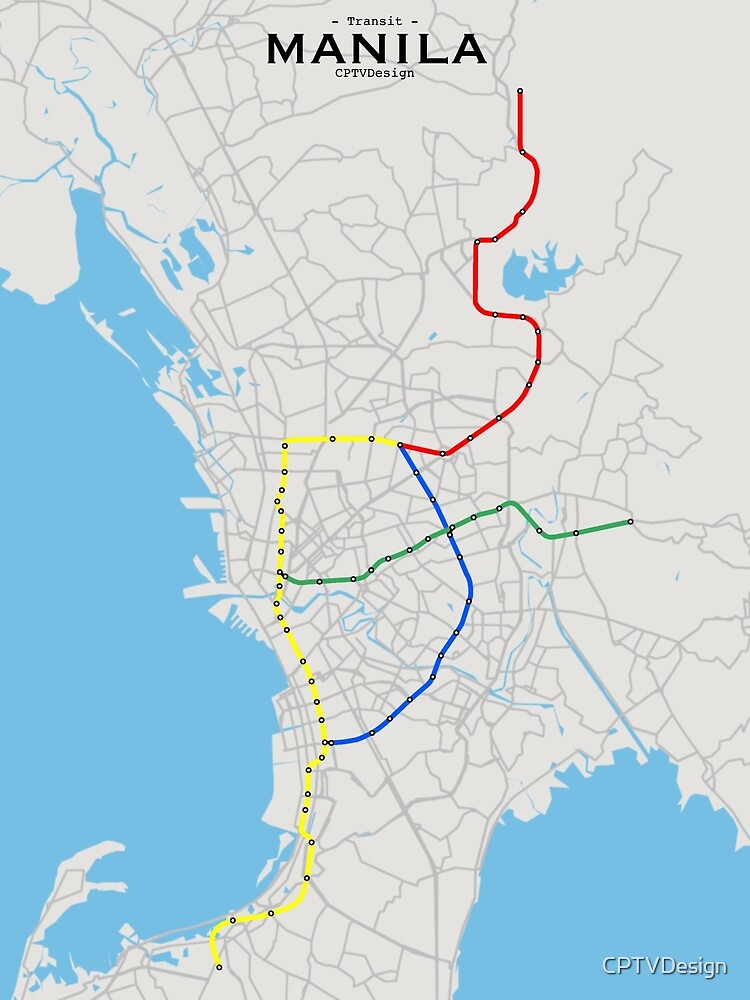 Manila Transit Map Premium Matte Vertical Poster Designed & Sold By Ian Liu