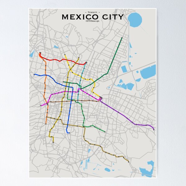 Item preview, Mexico City Transit Map designed and sold by CPTVDesign.