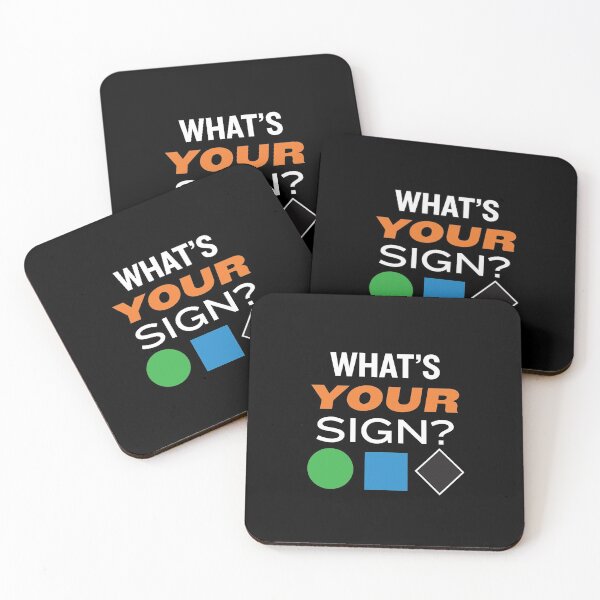 Item preview, 'What's Your Sign?' (Black) designed and sold by The Button Gal.