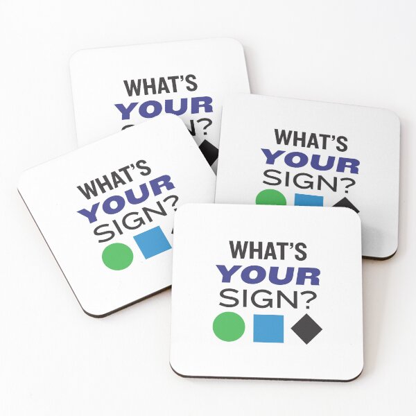 Item preview, 'What's Your Sign?' (White) designed and sold by The Button Gal.