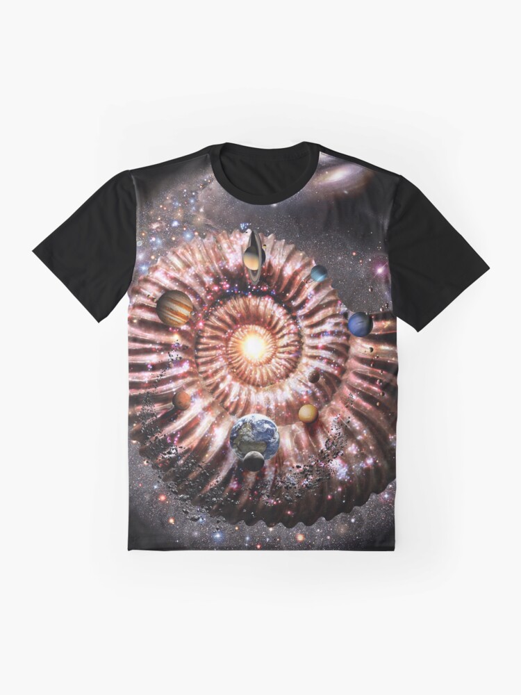 Alternate view of GALAXY AMMONITE and SOLAR SYSTEM! Graphic T-Shirt