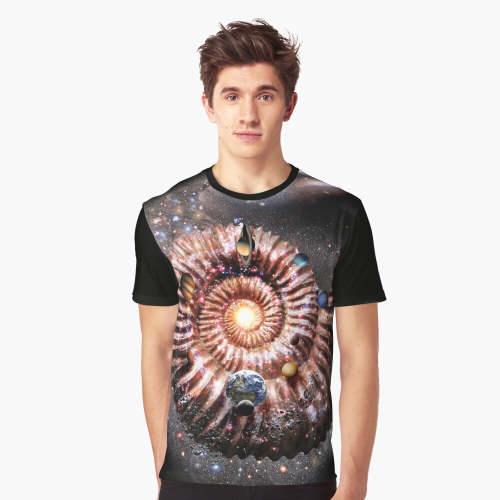 GALAXY AMMONITE and SOLAR SYSTEM! Graphic T-Shirt