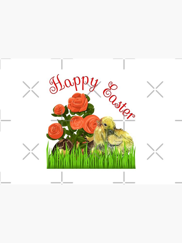 Happy Easter Chick and Eggs by tribbledesign