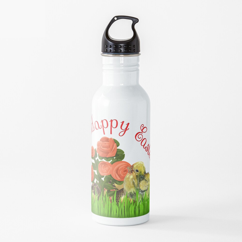 Happy Easter Chick and Eggs Water Bottle