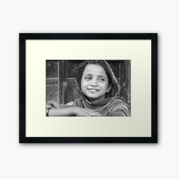 village girl in Rajasthan Framed Art Print